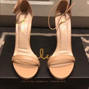Lulu’s Loveliness Nude Ankle Strap Heels